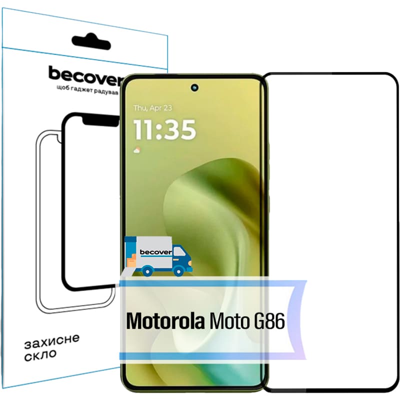 Защитное стекло BECOVER для Motorola Moto G86 Black (713727)