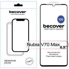 Защитное стекло BECOVER 10D для Nubia V70 Max Black (713557)