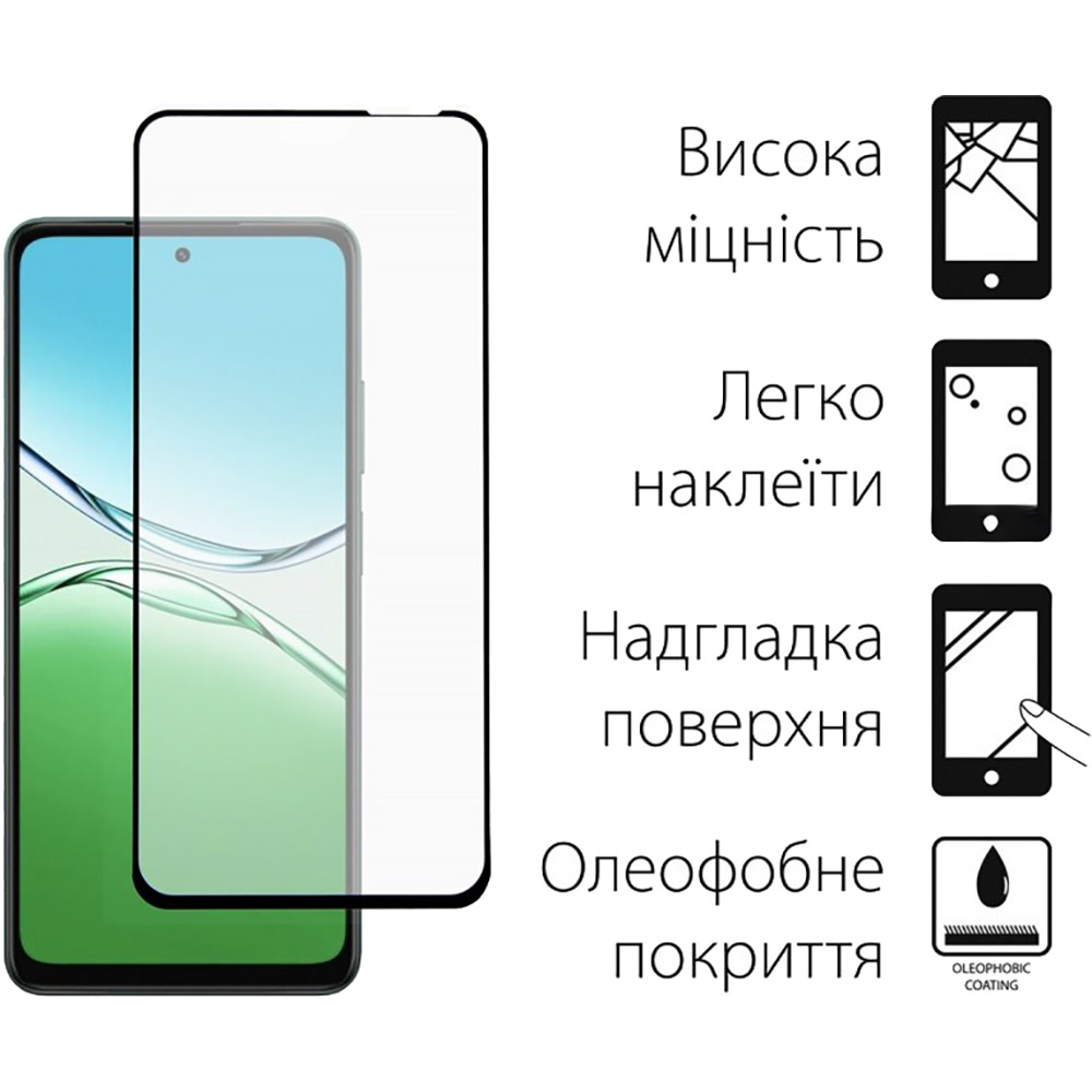 Захисне скло DENGOS для OPPO A5 Full Glue Black (TGFG-402) Сумісність за моделлю OPPO A5 2025