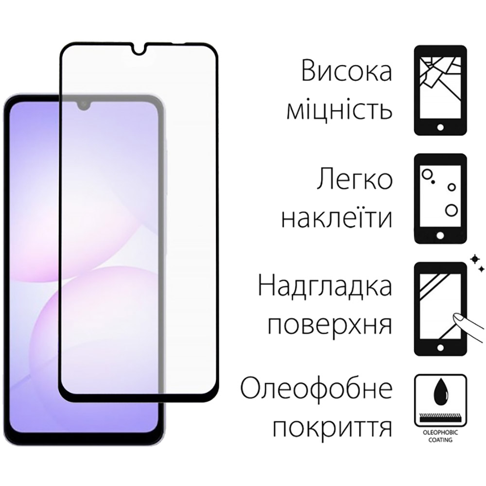 Захисне скло DENGOS для SAMSUNG A07 Full Glue Black (TGFG-406) Захисне скло DENGOS для SAMSUNG A07 Full Glue Black (TGFG-406) Сумісність за моделлю Samsung Galaxy A07