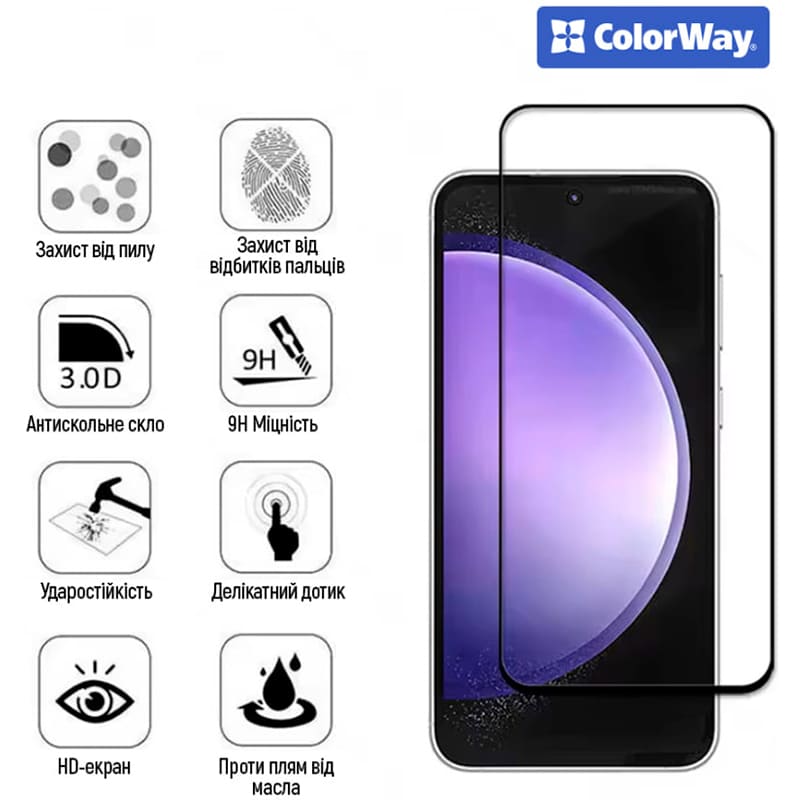 Захисне скло COLORWAY 9H FC Glue для Oppo Reno 14 FS Black (CW-GSFGOR14FS-BK) Захисне скло COLORWAY 9H FC Glue для Oppo Reno 14 FS Black (CW-GSFGOR14FS-BK) Сумісність за моделлю OPPO Reno14 FS