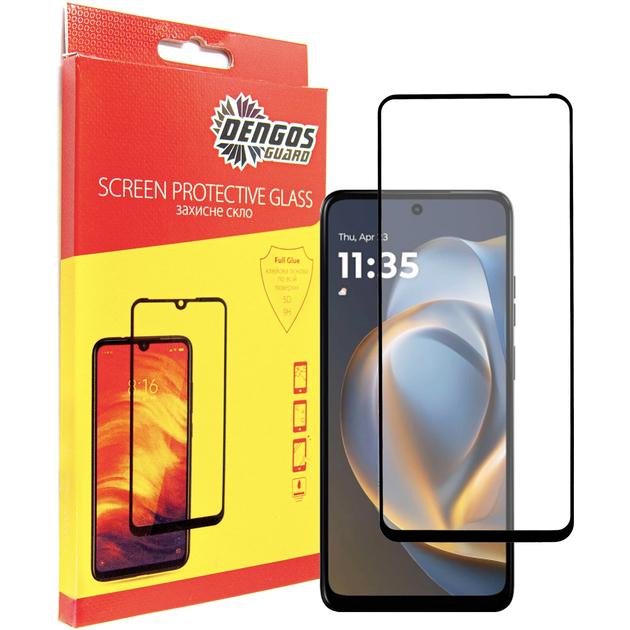 Защитное стекло DENGOS Glass Full Glue для Motorola G05 Black (TGFG-396)
