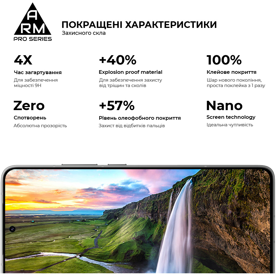 Захисне скло ARMORSTANDART Pro для Xiaomi Poco F7 Pro (ARM80413) Олеофобне покриття True