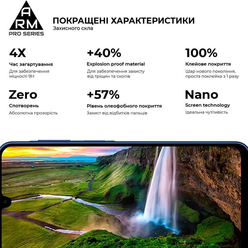 Захисне скло ARMORSTANDART Pro для Samsung Galaxy A17 4G Black (ARM86510) Олеофобне покриття True