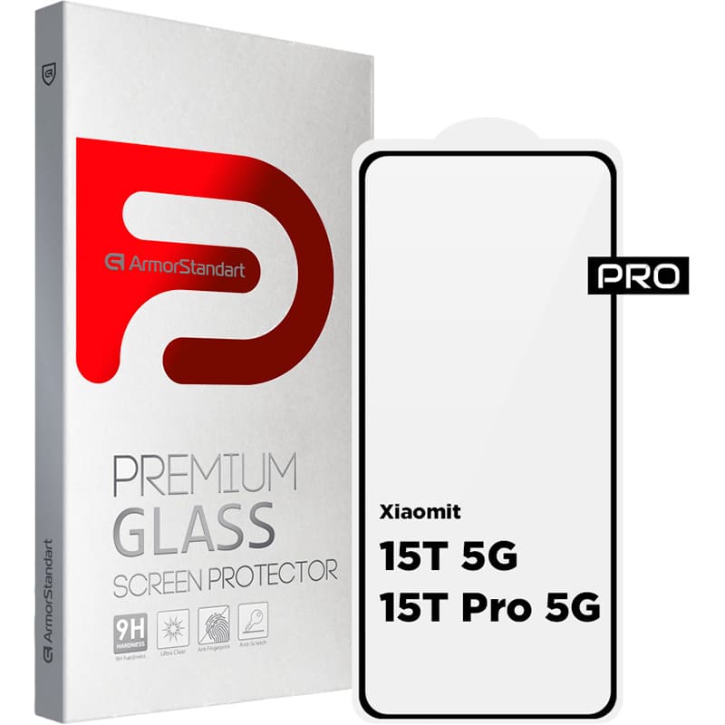 Захисне скло ARMORSTANDART Pro для Xiaomi 15T 5G/15T Pro 5G Black (ARM86975)