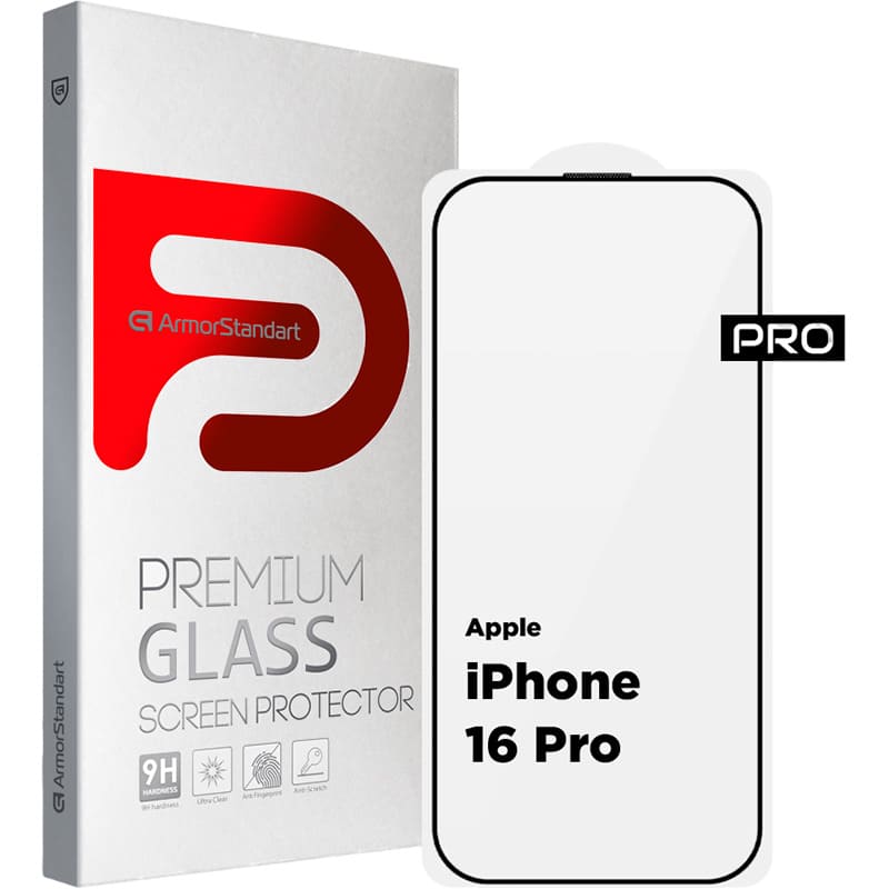 Захисне скло ARMORSTANDART Pro with mesh для Apple iPhone 16 Pro Black (ARM87027)