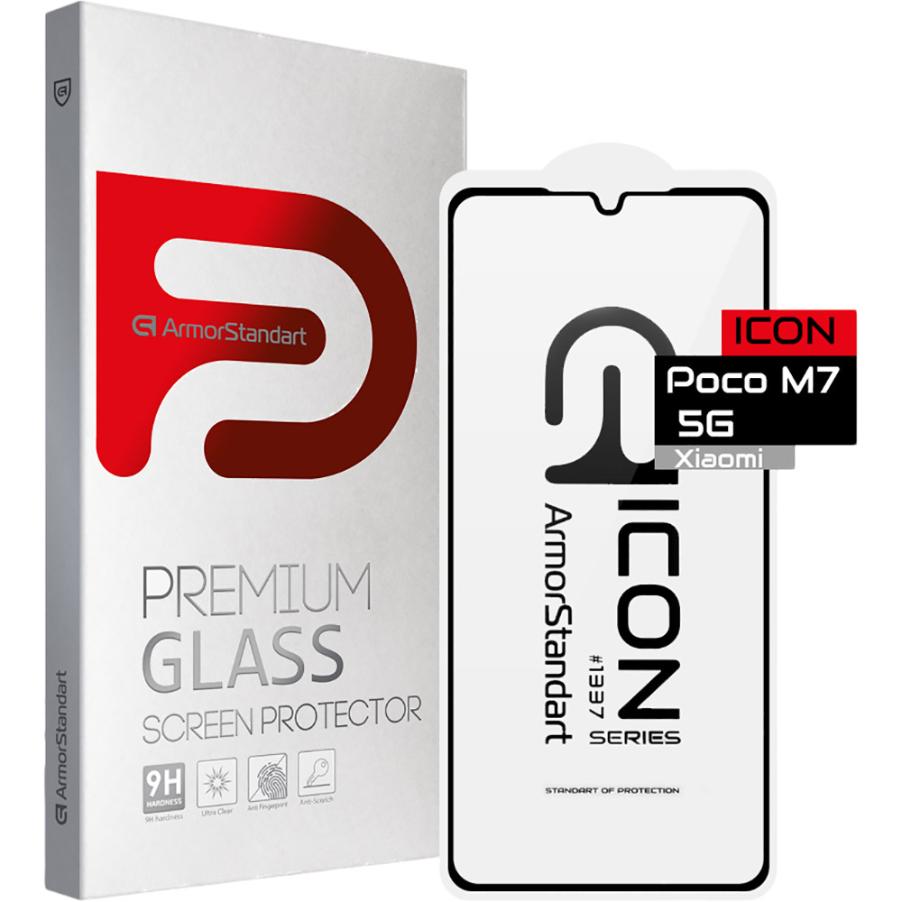 Защитное стекло ARMORSTANDART Icon для Xiaomi Poco M7 5G Black (ARM85173)
