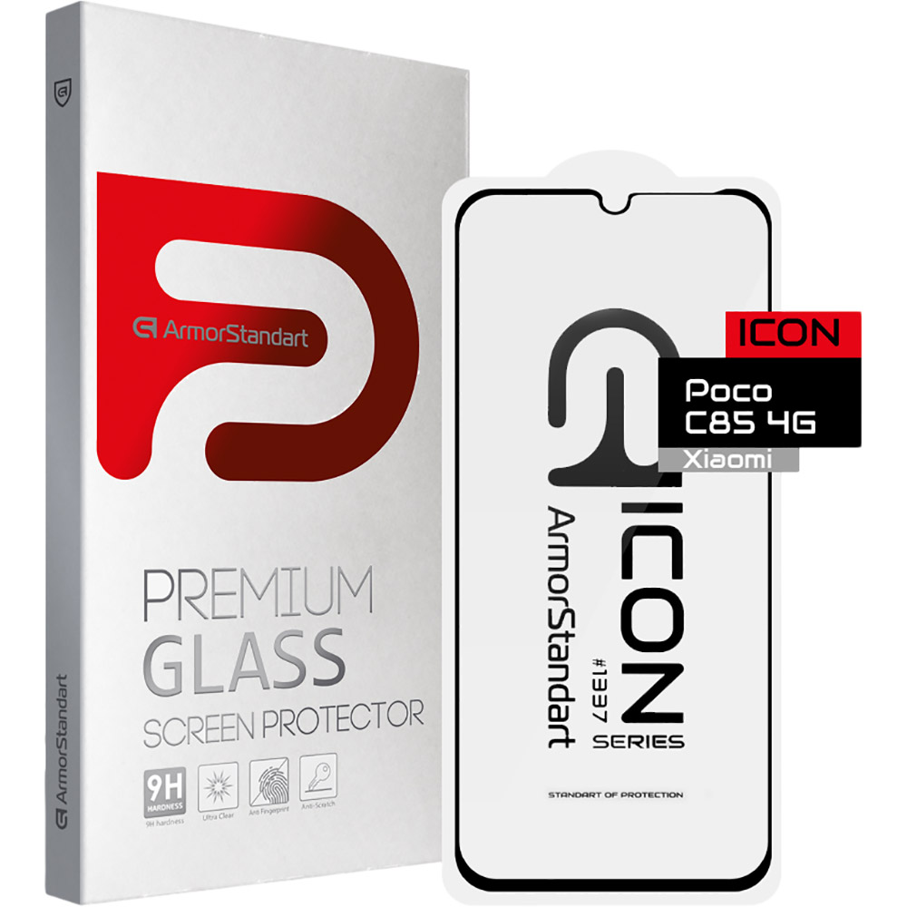 Захисне скло ARMORSTANDART Icon для Xiaomi Poco C85 4G Black (ARM85411)