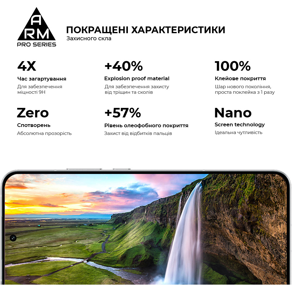 Захисне скло ArmorStandart Pro для OPPO Reno14 Pro 5G (ARM87131) Олеофобне покриття True