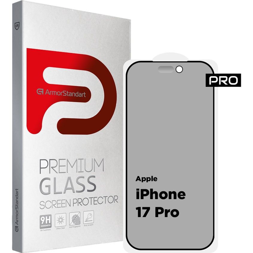 Захисне скло ARMORSTANDART Pro Anti-spy Matte для Apple iPhone 17 Pro (ARM86418)