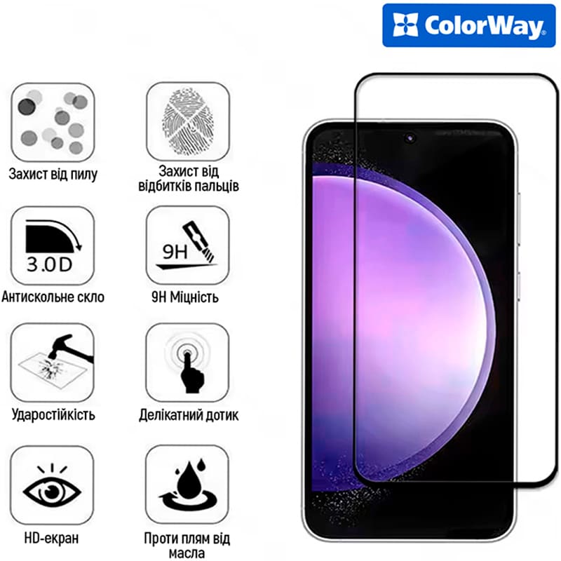 Защитное стекло COLORWAY 9H FC glue для Motorola G06/G06 Power Black (CW-GSFGMG06P-BK) Защитное стекло COLORWAY 9H FC glue для Motorola G06/G06 Power Black (CW-GSFGMG06P-BK) Совместимость по модели  Motorola G06