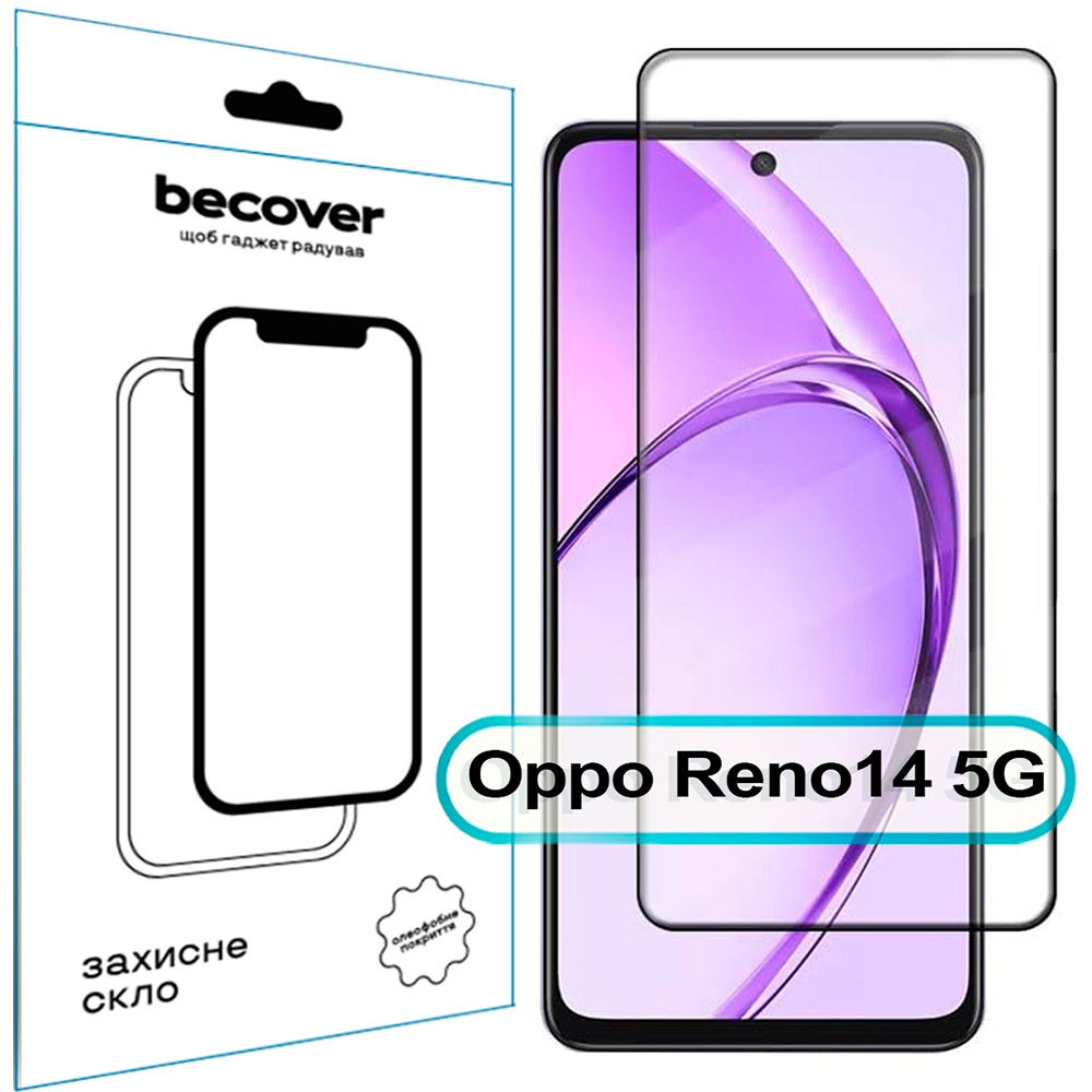 Защитное стекло BECOVER для Oppo Reno14 5G Black (713933)