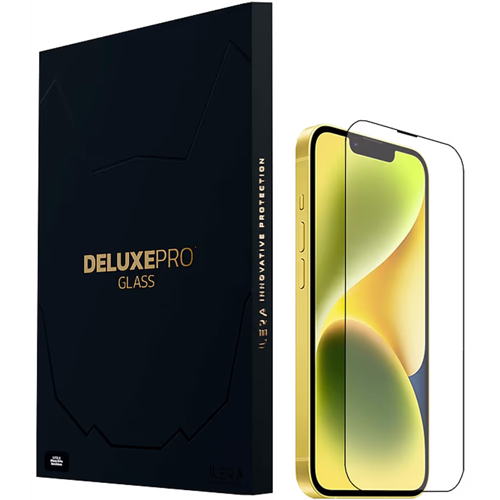 Захисне скло ILERA DeLuxe Original Glass для iPhone 16E/14/13/13pro Black (ILDEL16E)