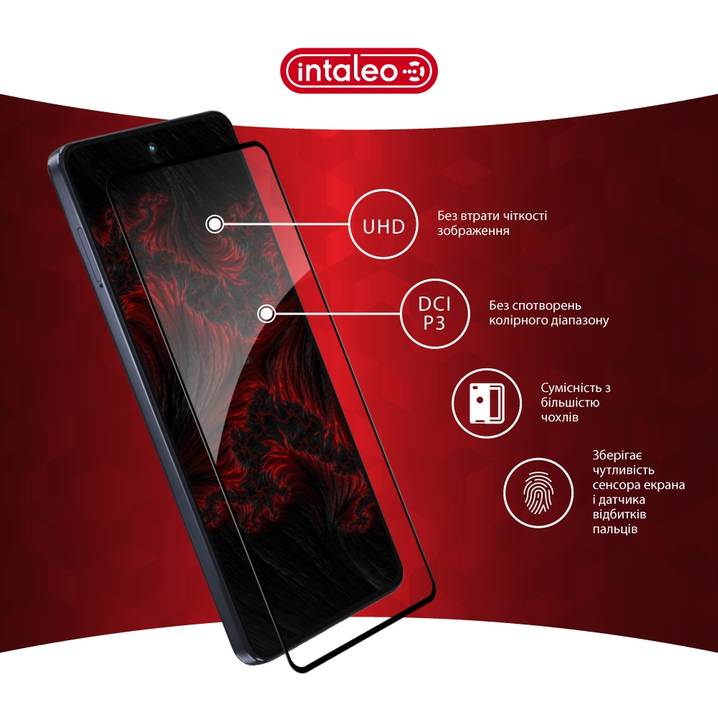 Фото Захисне скло INTALEO Full Glue ESD для Moto G86 Black (1283126627613)