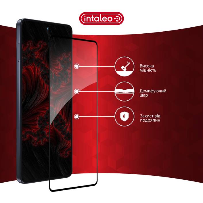Замовити Захисне скло INTALEO Full Glue ESD для Moto G86 Black (1283126627613)
