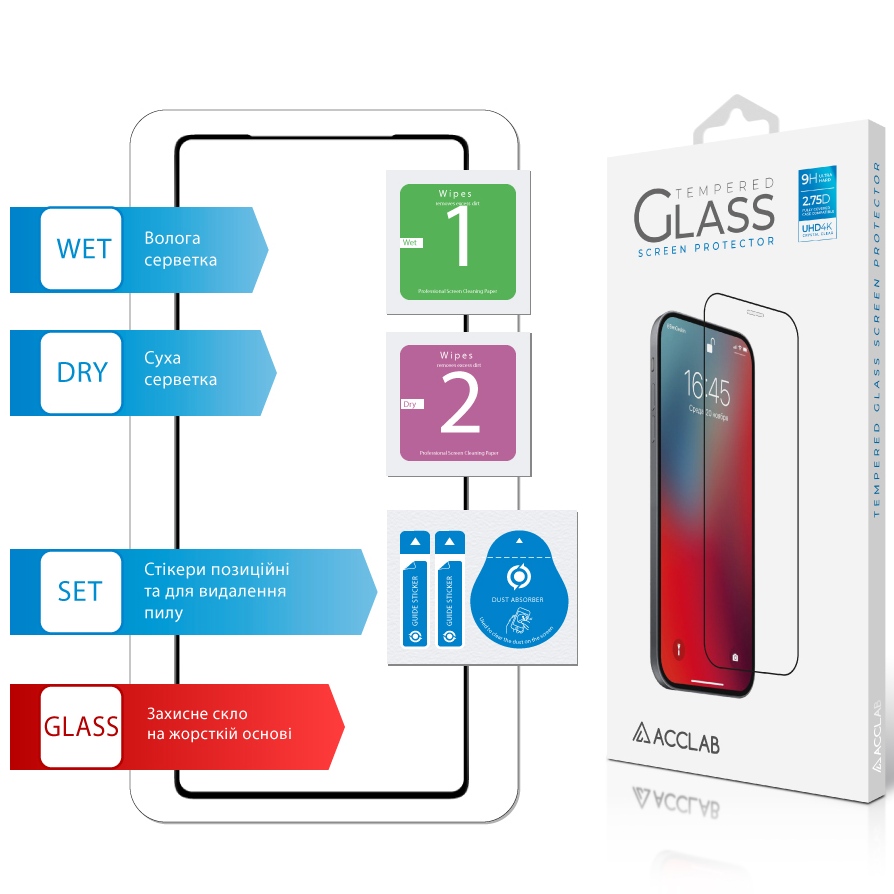 Фото Защитное стекло ACCLAB для Infinix Note 50 Pro Full Glue ESD Black (1283126627866)