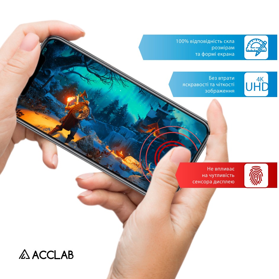 Внешний вид Защитное стекло ACCLAB для Infinix Note 50 Pro Full Glue ESD Black (1283126627866)