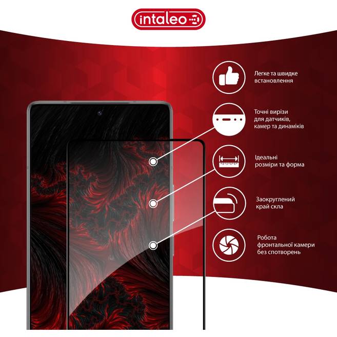 Защитное стекло INTALEO Full Glue ESD для Infinix Note 50 Black (1283126627835) Тип стекло