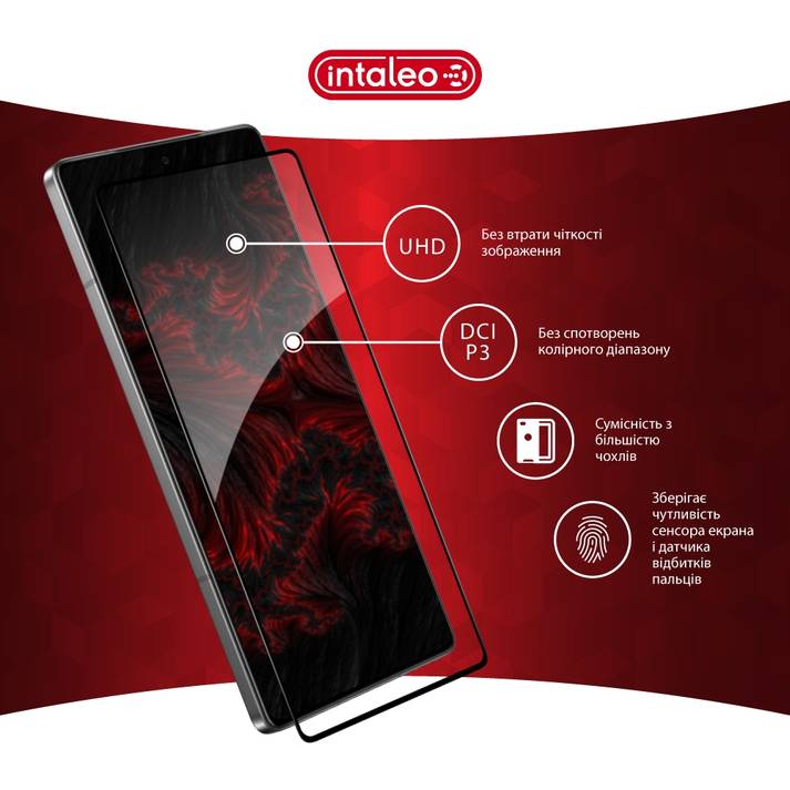 Защитное стекло INTALEO Full Glue ESD для Infinix Note 50 Black (1283126627835) Покрытие глянец