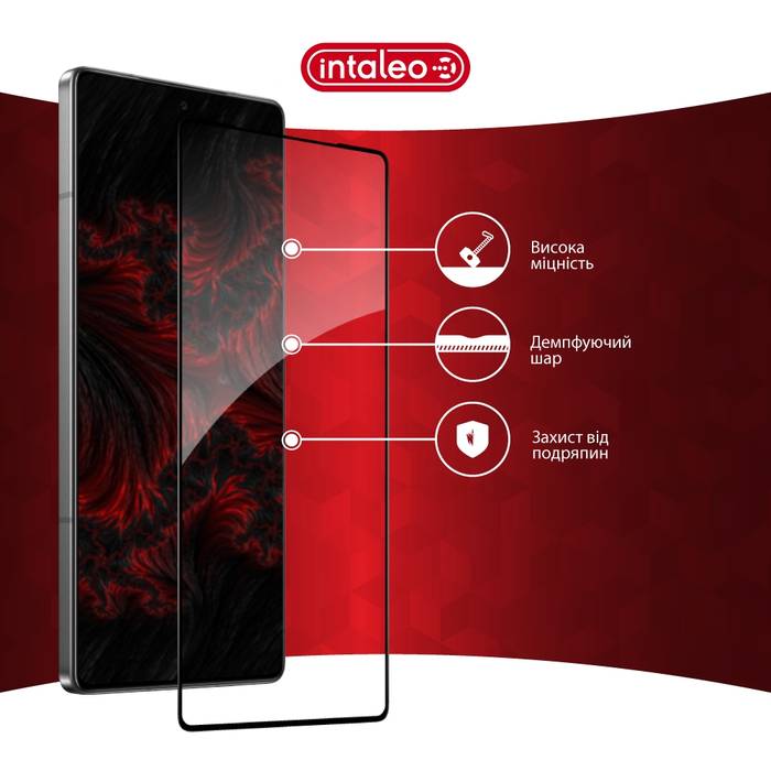 Защитное стекло INTALEO Full Glue ESD для Infinix Note 50 Black (1283126627835) Олеофобное покрытие True