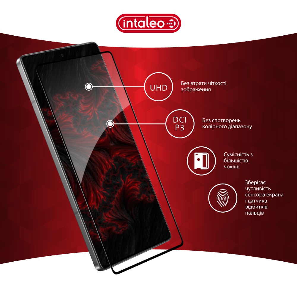 Захисне скло INTALEO для Infinix Note 50 Pro Full Glue ESD Black (1283126627880) Тип скло