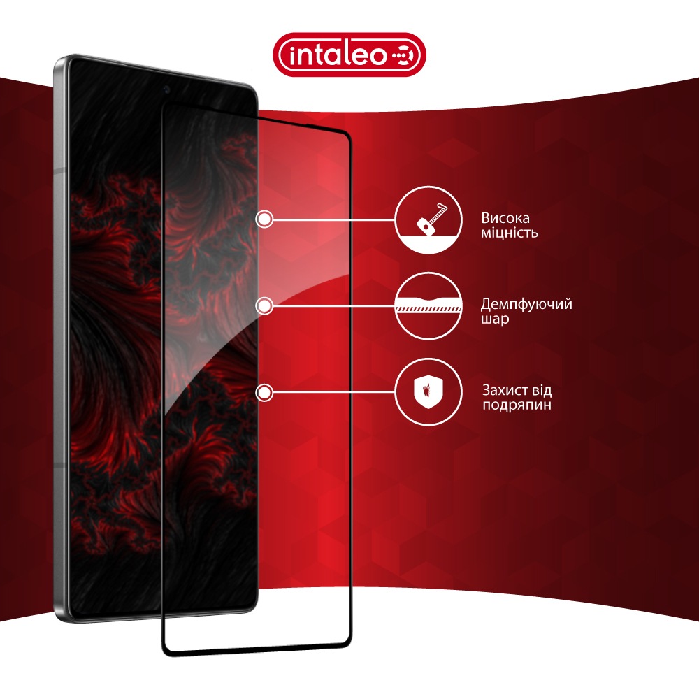 Захисне скло INTALEO для Infinix Note 50 Pro Full Glue ESD Black (1283126627880) Покриття глянець