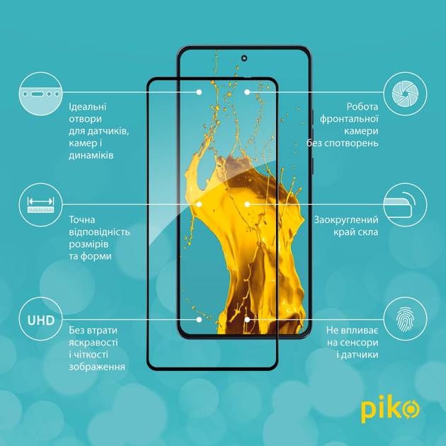 Защитное стекло PIKO Full Glue ESD для Moto G86 Black (1283126627620) Тип стекло