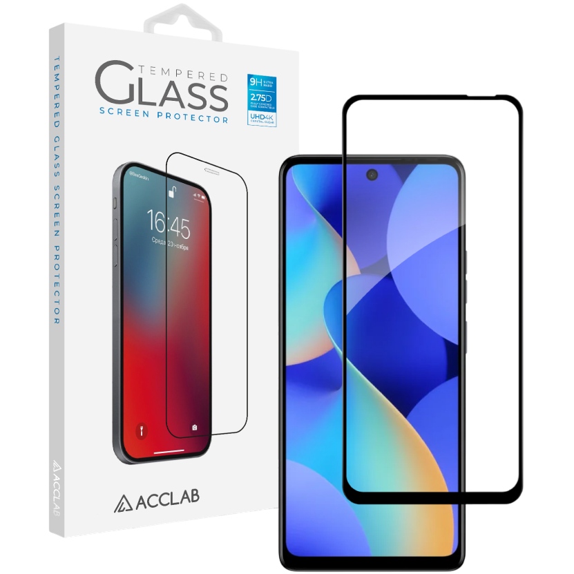 Защитное стекло ACCLAB для Tecno POP 10 Full Glue ESD Black (1283126627958) Совместимость по модели  TECNO POP 10