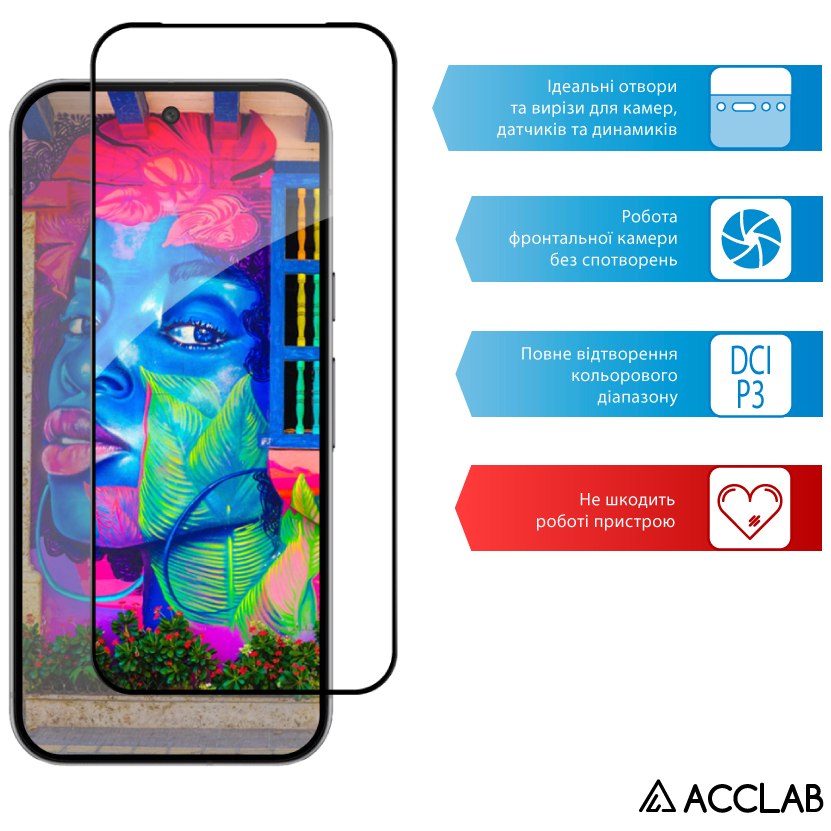 Внешний вид Защитное стекло ACCLAB для Google Pixel 10 Pro XL Full Glue ESD Black (1283126628061)