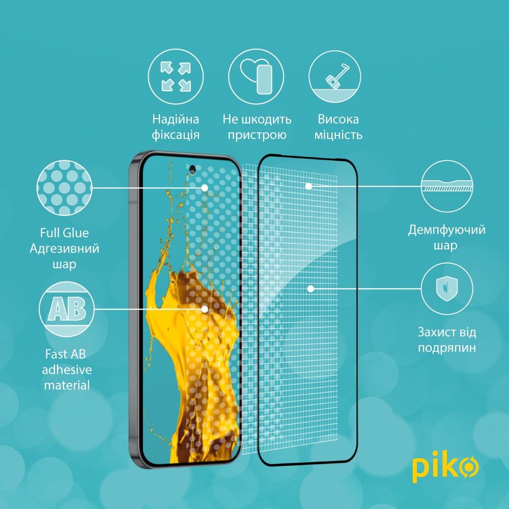 Защитное стекло PIKO для Google Pixel 10 Pro XL 5G Full Glue ESD Black (1283126628092) Покрытие глянец