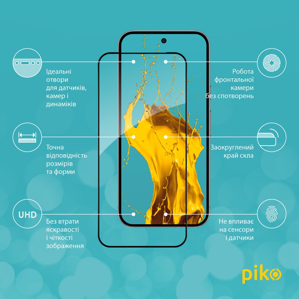 Защитное стекло PIKO для Google Pixel 10 Pro XL 5G Full Glue ESD Black (1283126628092) Тип стекло