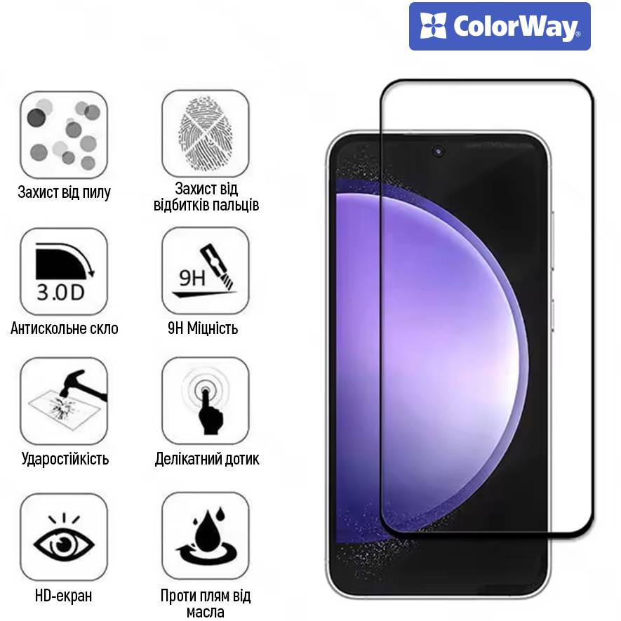 Защитное стекло COLORWAY 9H FC Glue для Oppo A6 Pro Black (CW-GSFGOA6P-BK) Совместимость по модели  OPPO A6 PRO 4G