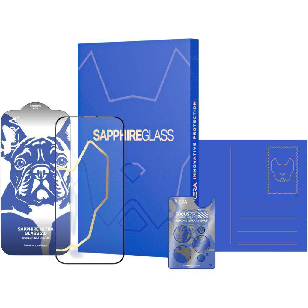 Защитное стекло ILERA Sapphire Ultra Glass 2.0 For iPhone 17 Black (ILSPDLPL17) Дополнительно Комплектация: защитное стекло; защита объектива камеры; прозрачное защитное покрытие для задней панели; инструкция.