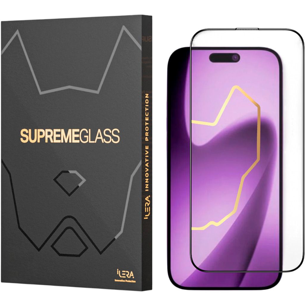 Защитное стекло ILERA DeLuxe Original Glass 2.0 For iPhone 17 Air Black (ILFCDL17AIR)