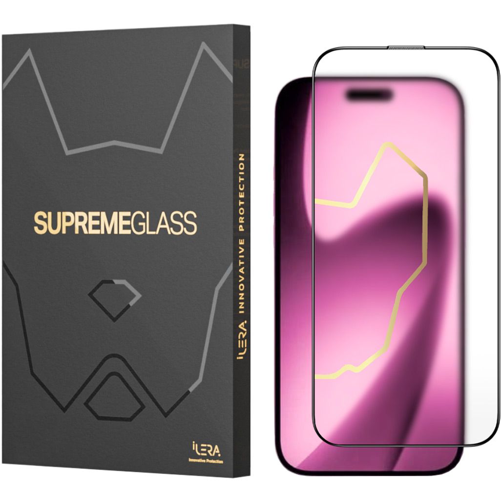 Защитное стекло ILERA FrostedGlass 2.0 For iPhone 17 Pro Black (ILFRGL17PR)