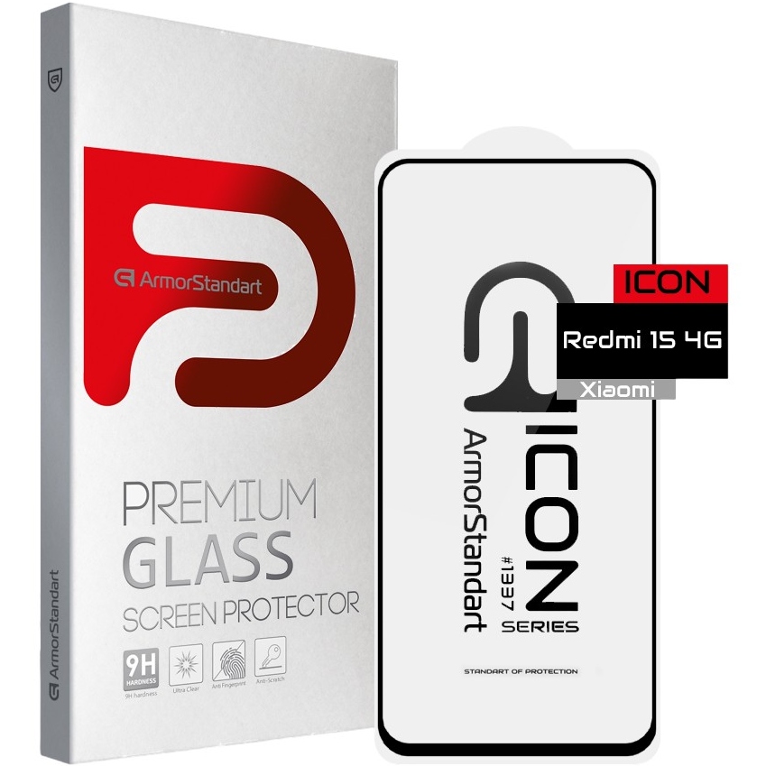Защитное стекло ARMORSTANDART Icon для Xiaomi Redmi 15 4G Black (ARM85412)