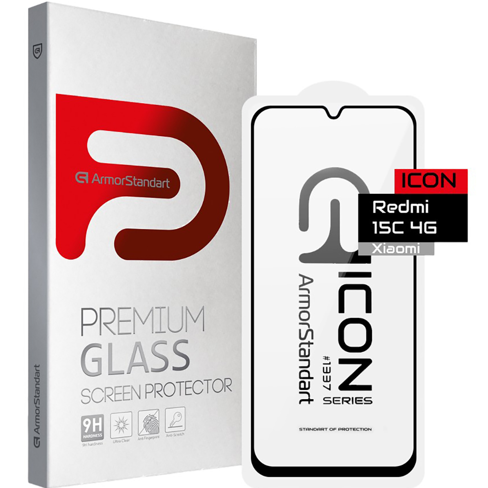 Защитное стекло ARMORSTANDART Icon для Xiaomi Redmi 15C 4G Black (ARM85413)