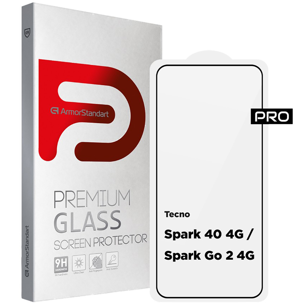 Защитное стекло ARMORSTANDART Pro для Tecno Spark 40 4G/Spark Go 2 4G Black (ARM87297)