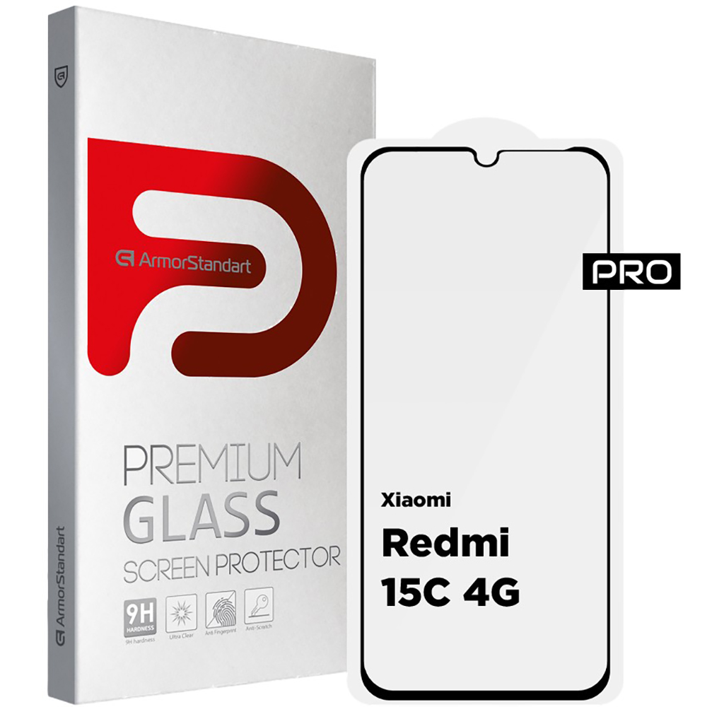 Защитное стекло ARMORSTANDART Pro для Xiaomi Redmi 15C 4G Black (ARM85416)