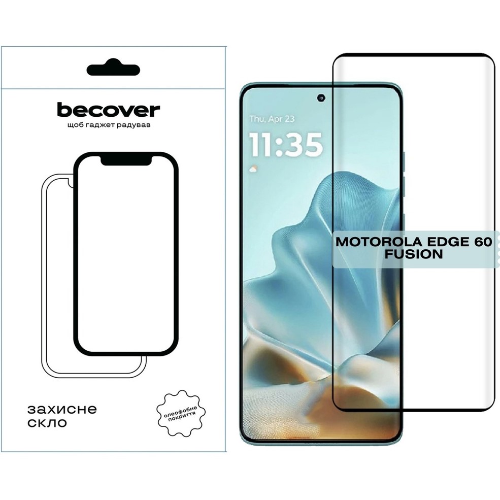 Защитное стекло BECOVER EDGE для Motorola Edge 60 Fusion Black (714770)
