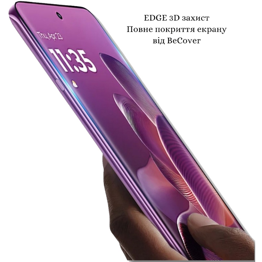 Защитное стекло BECOVER EDGE для Motorola Edge 60 Pro Black (714771) Олеофобное покрытие True