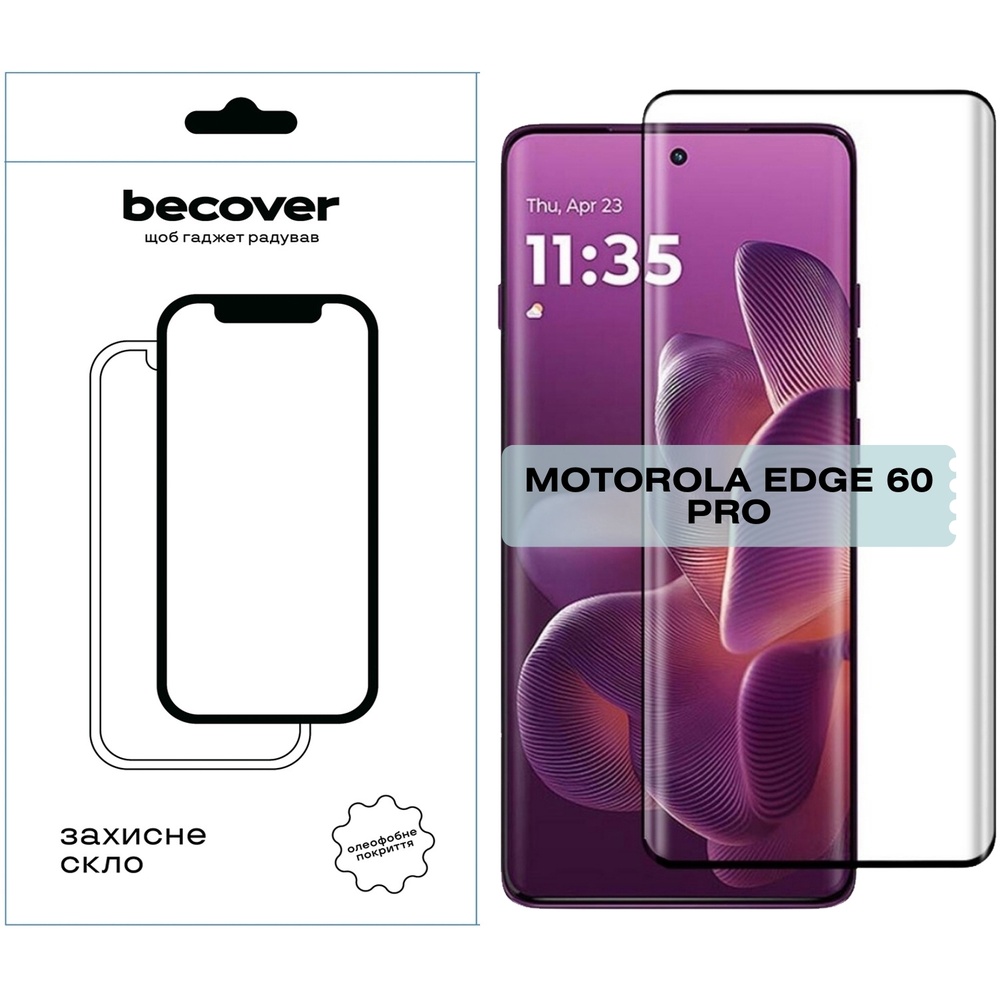 Защитное стекло BECOVER EDGE для Motorola Edge 60 Pro Black (714771)