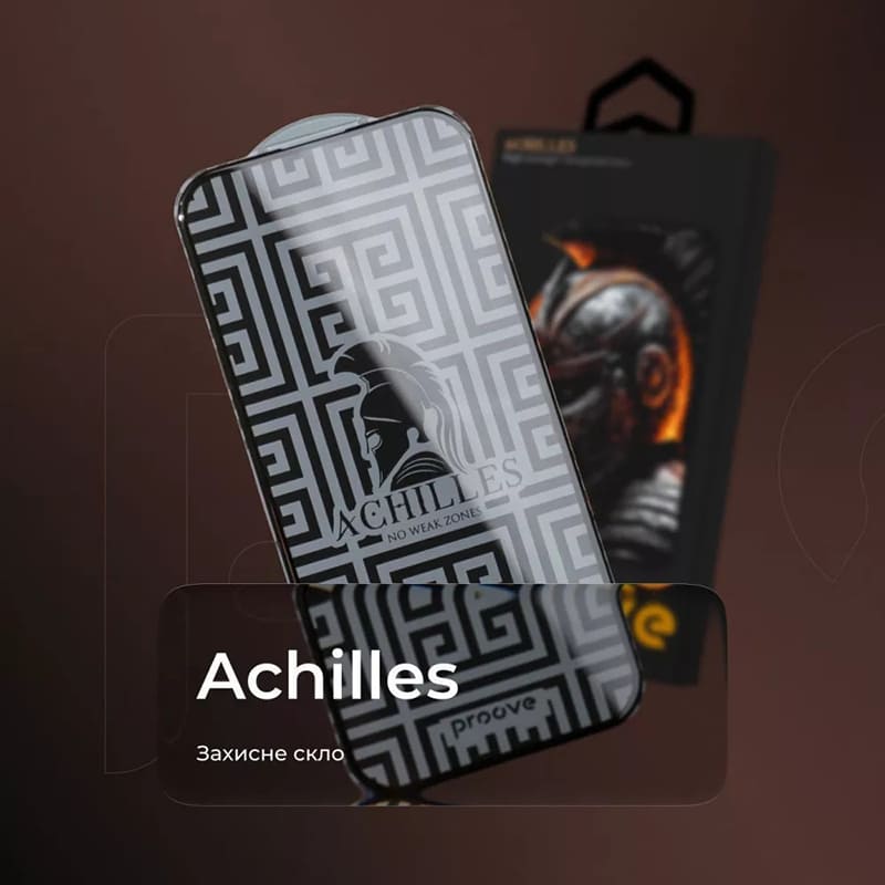Защитное стекло PROOVE Achilles для Apple iPhone 17 Pro Max Black (PGPAIP17PM01) Покрытие глянец