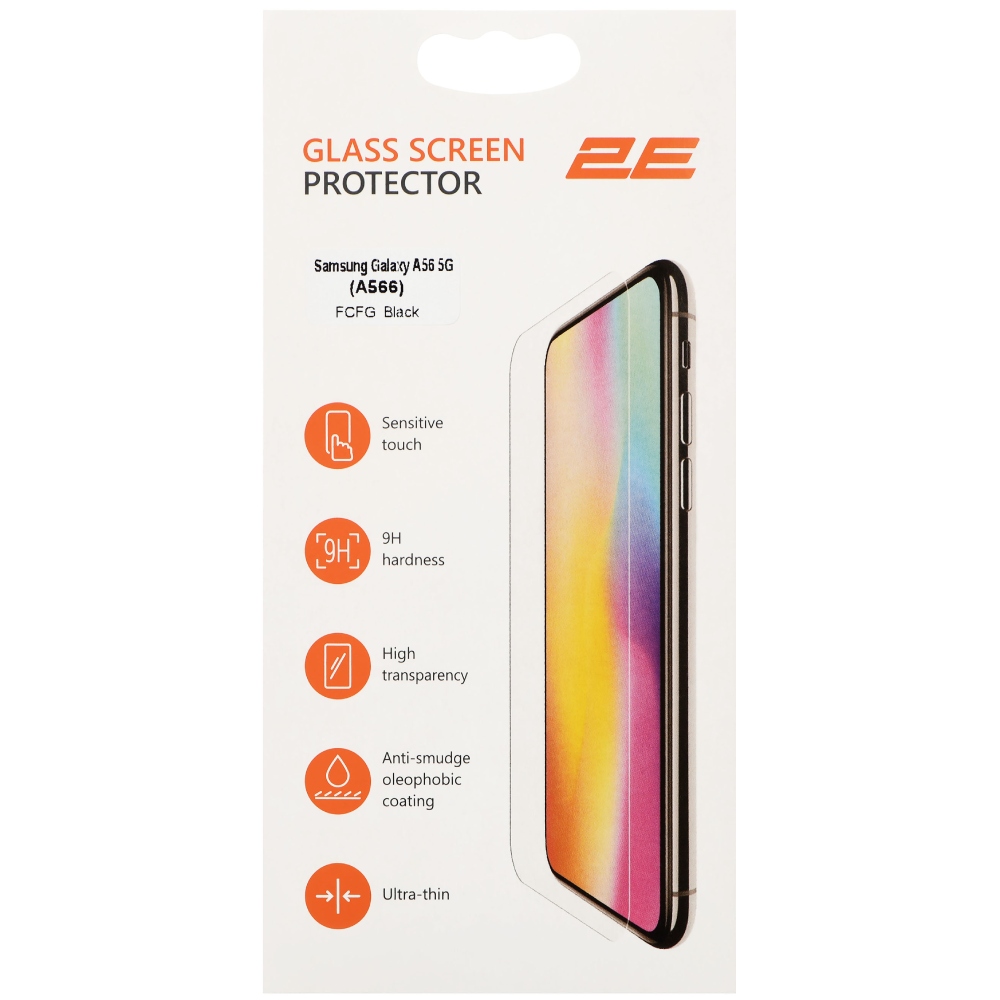 Защитное стекло 2E Samsung Galaxy A56 5G (A566) 2.5D FCFG Black (2E-G-A56-SMFCFG-BB) Тип стекло