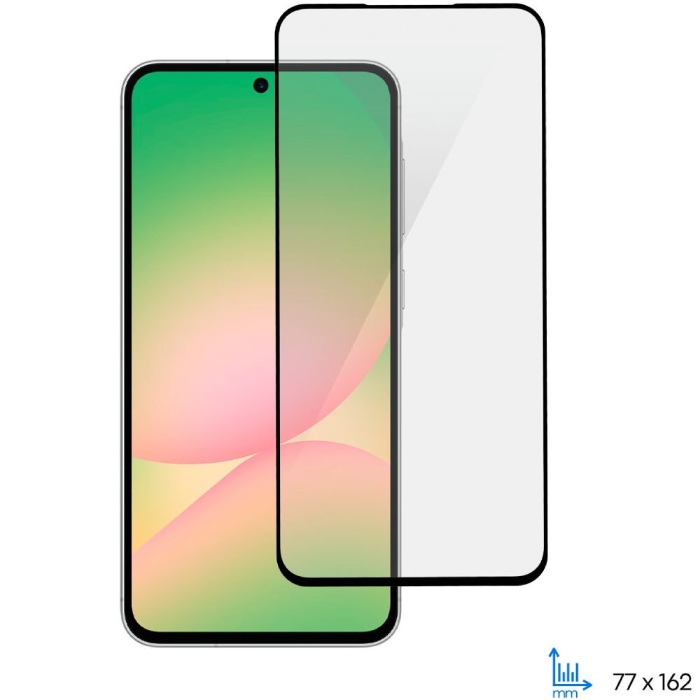 Защитное стекло 2E Samsung Galaxy A56 5G (A566) 2.5D FCFG Black (2E-G-A56-SMFCFG-BB) Дополнительно Радиусная шлифовка краев; Защита от ударов; Плотность 9H; Защита от пыли и грязи