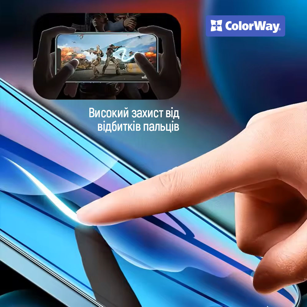 Защитное стекло COLORWAY для Samsung Galaxy A57 9H FC Glue Black (CW-GSFGSGA576-BK) Тип стекло