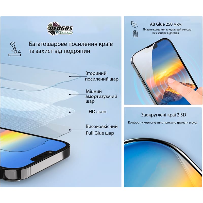 Захисне скло DENGOS Glass Full Glue для Xiaomi Redmi Note 15 Black (TGFG-437) Тип скло