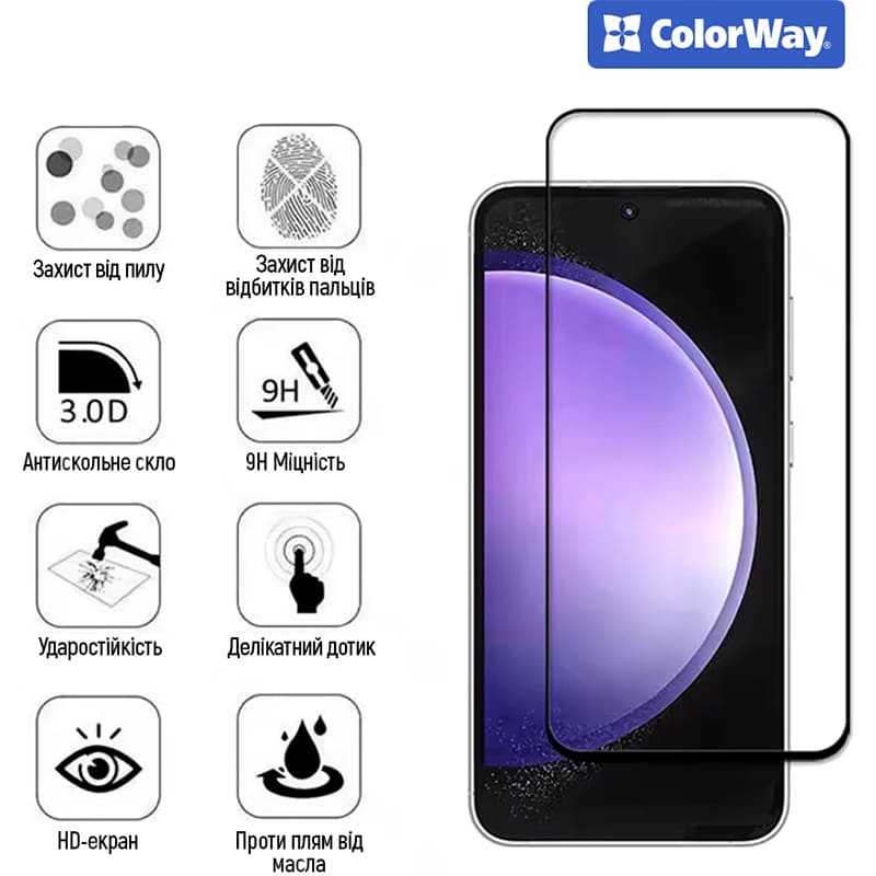 Защитное стекло COLORWAY 9H FC glue для Oppo A6x 4G 9H FC glue Black (CW-GSFGOA6X4-BK) Совместимость по модели  OPPO A6x