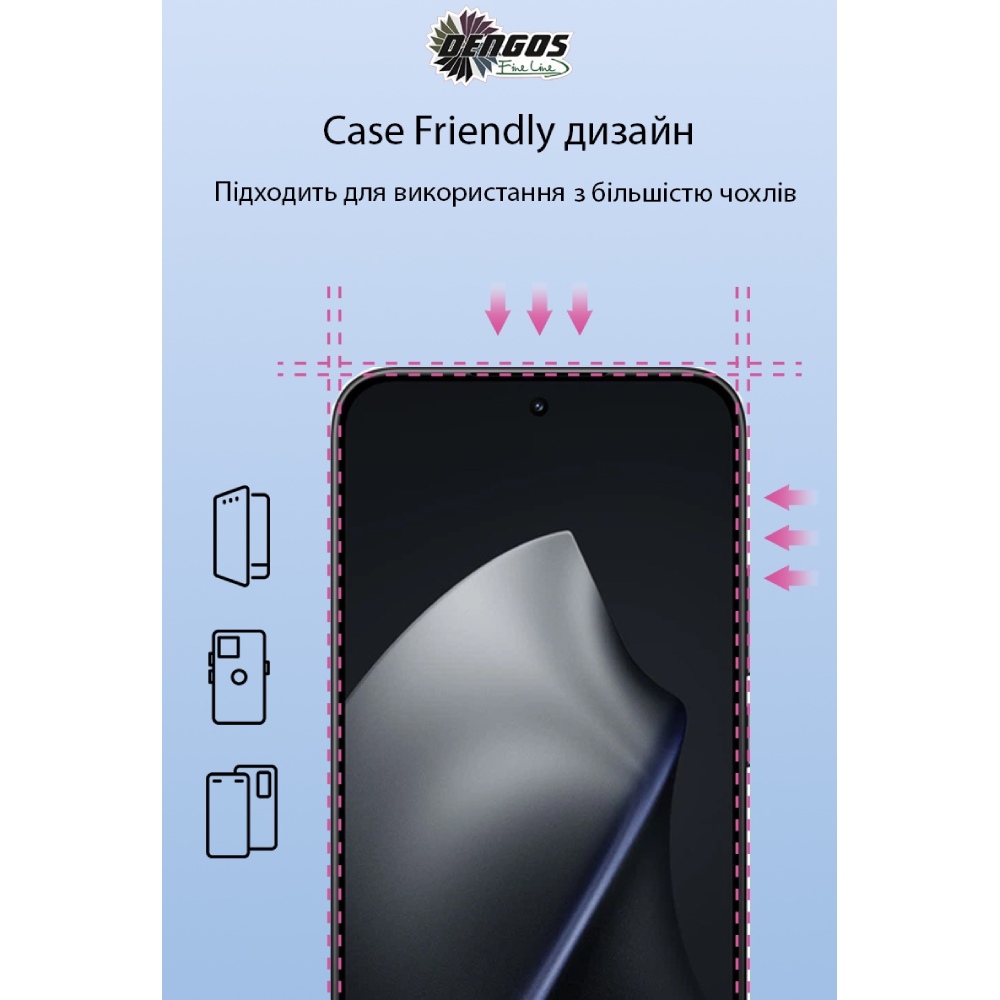 Захисне скло DENGOS для Xiaomi 15T/15T Pro Glass Full Glue Black (TGFG-430) Тип скло