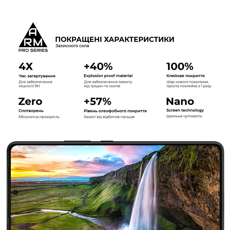 Защитное стекло ARMORSTANDART Pro для Asus ROG Phone 9 Pro (ARM87963) Олеофобное покрытие True